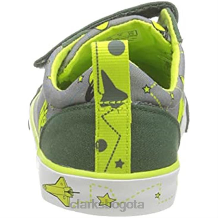 Clarks 0DX8L553 Zapatilla clarks grey interest foxing lo k unisex para niños niños interés gris