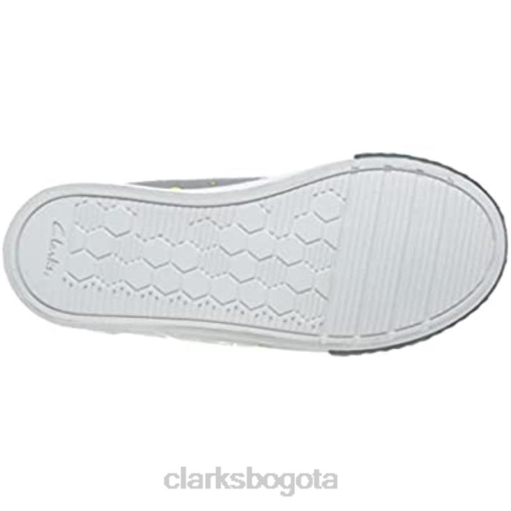 Clarks 0DX8L553 Zapatilla clarks grey interest foxing lo k unisex para niños niños interés gris