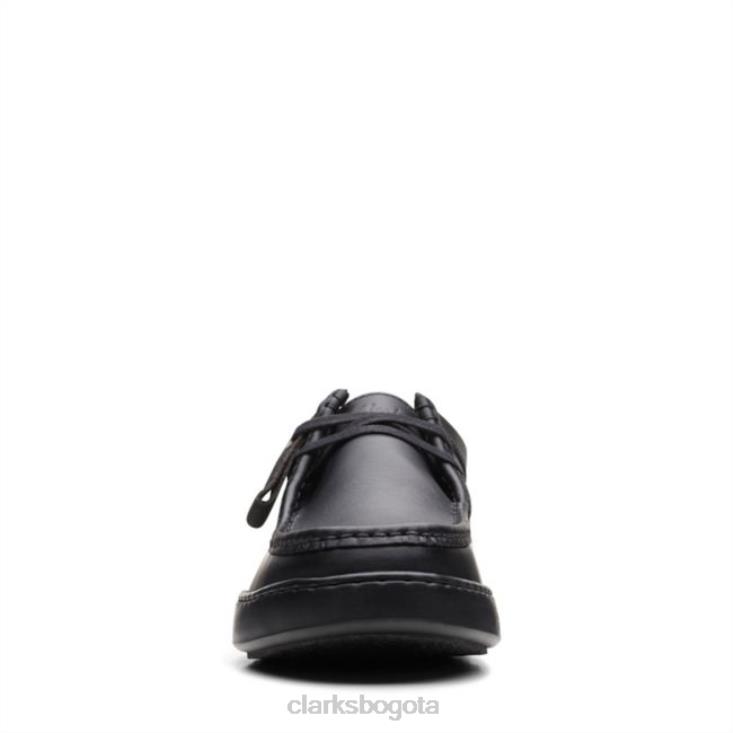 Clarks 0DX8L5534 court lite wally cuero negro clarks de cuero negro hombres cuero negro