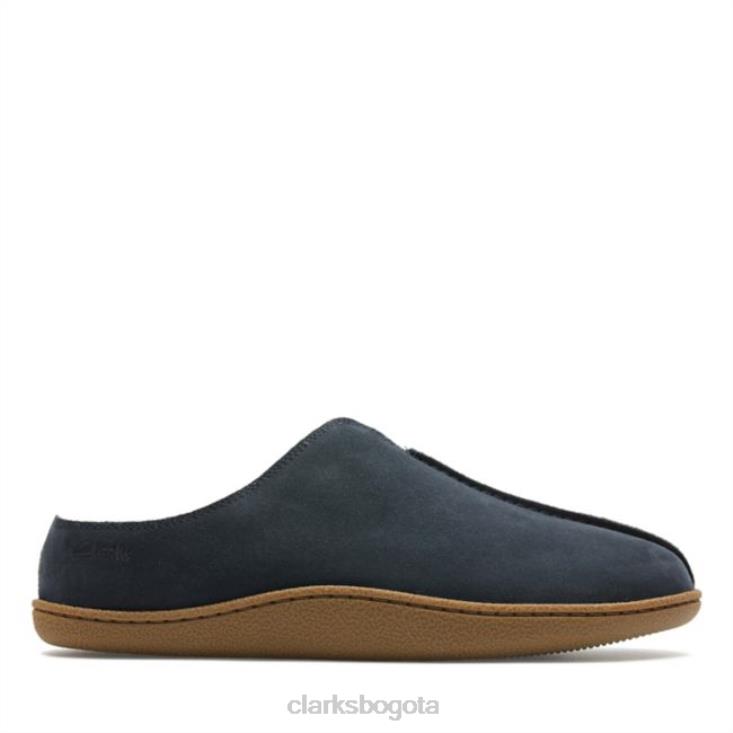 Clarks 0DX8L5535 mule home ante azul marino clarks ante azul marino hombres gamuza azul marino