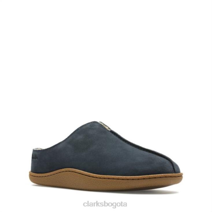 Clarks 0DX8L5535 mule home ante azul marino clarks ante azul marino hombres gamuza azul marino