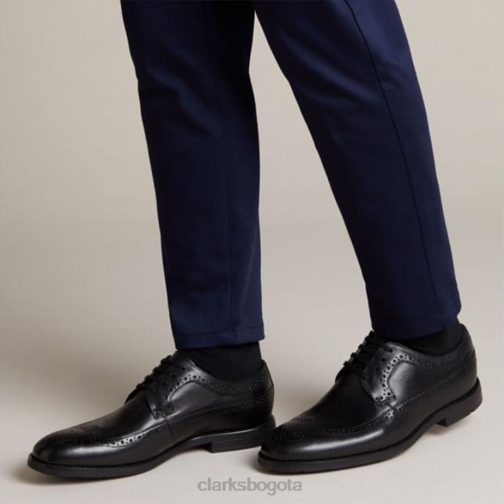 Clarks 0DX8L5549 ronnie limit cuero negro clarks cuero negro hombres cuero negro