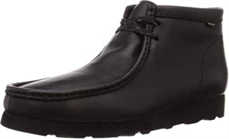 Clarks 0DX8L555 zapatos de vestir clarks originals wallabee gtx de cuero negro unisexo cuero negro