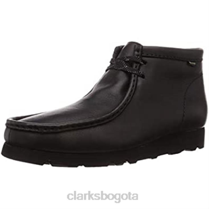 Clarks 0DX8L555 zapatos de vestir clarks originals wallabee gtx de cuero negro unisexo cuero negro