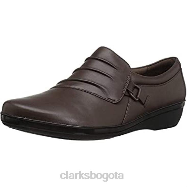 Clarks 0DX8L556 mocasines sin cordones everlay heidi de cuero marrón oscuro para mujer clarks mujer cuero marrón oscuro