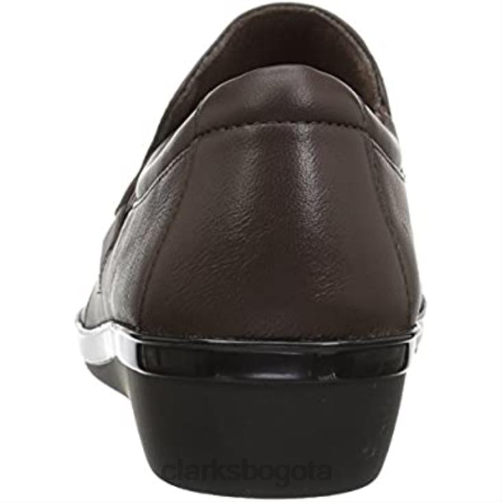 Clarks 0DX8L556 mocasines sin cordones everlay heidi de cuero marrón oscuro para mujer clarks mujer cuero marrón oscuro