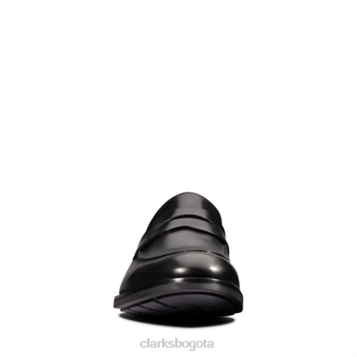 Clarks 0DX8L5562 clarks ronnie step cuero negro cuero negro hombres cuero negro