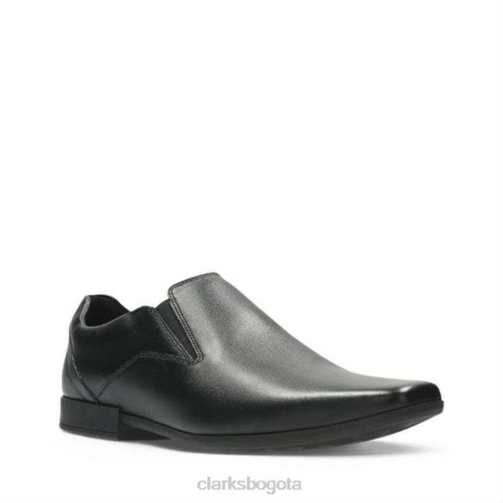 Clarks 0DX8L5574 glement slip cuero negro clarks de cuero negro hombres cuero negro
