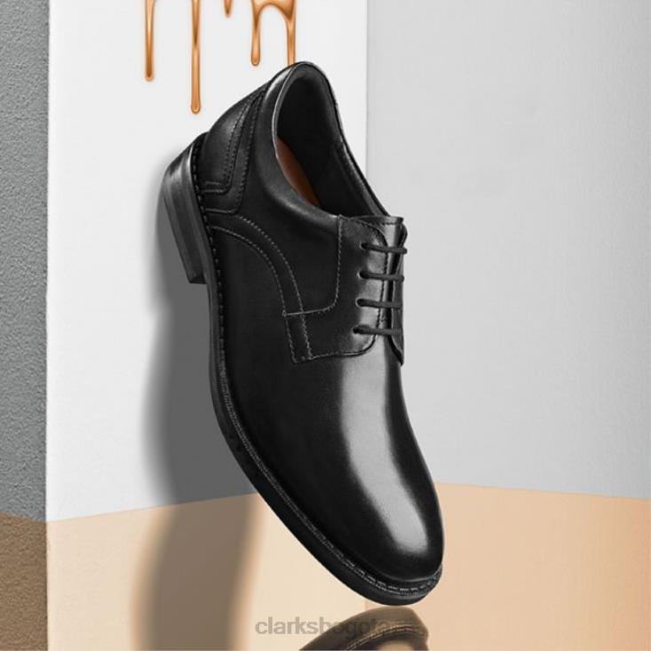 Clarks 0DX8L5584 cuero negro clarks un hugh lace cuero negro hombres cuero negro