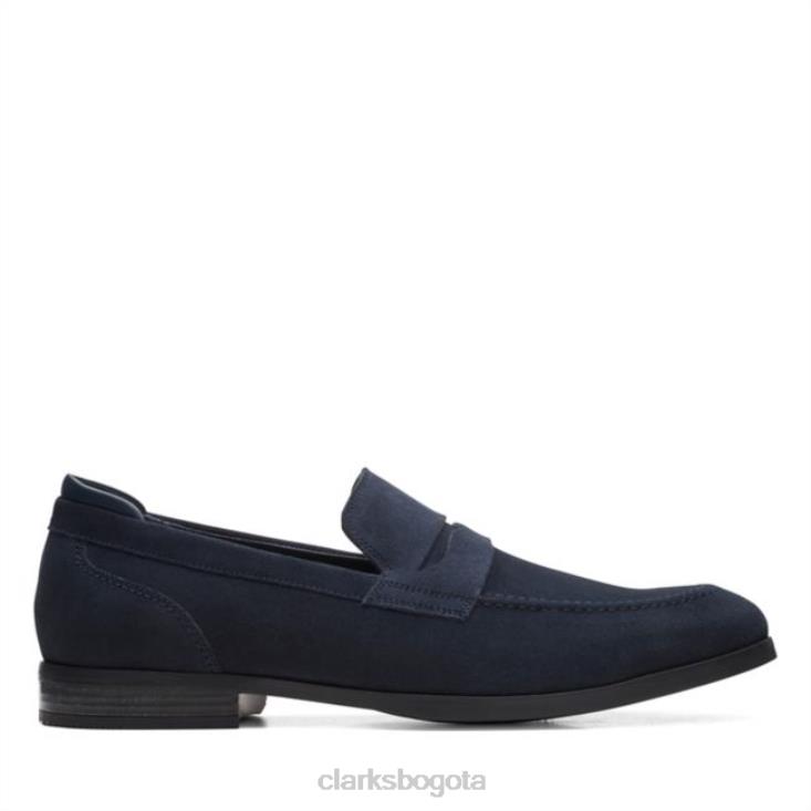 Clarks 0DX8L5585 clarks ante azul marino bradish facilidad ante azul marino hombres gamuza azul marino