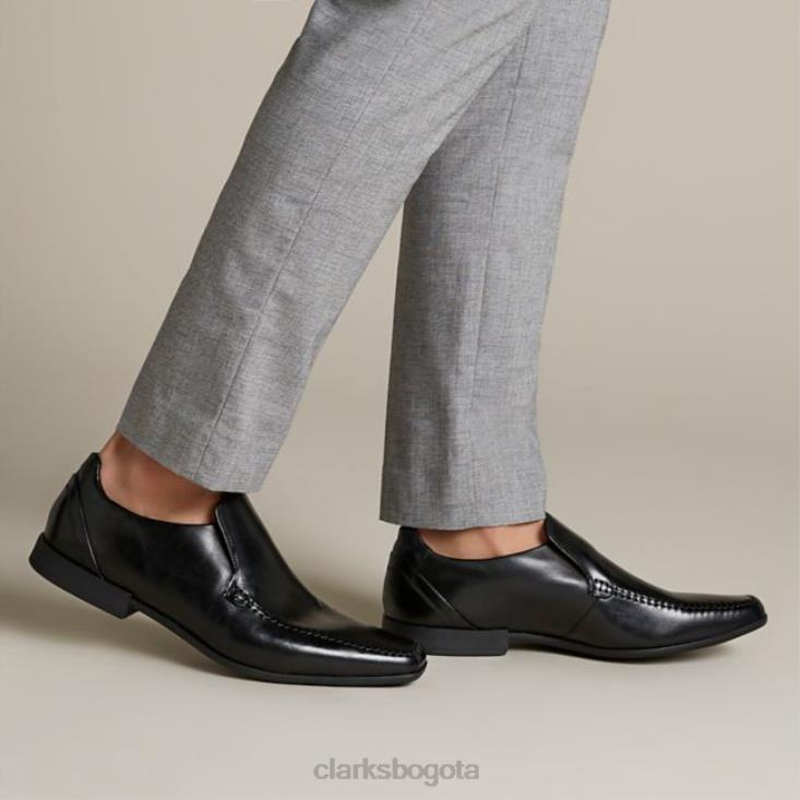 Clarks 0DX8L5597 costura brillante cuero negro clarks cuero negro unisexo cuero negro