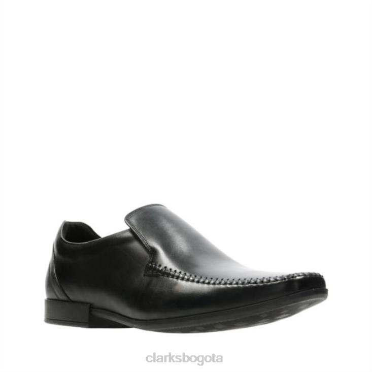 Clarks 0DX8L5597 costura brillante cuero negro clarks cuero negro unisexo cuero negro