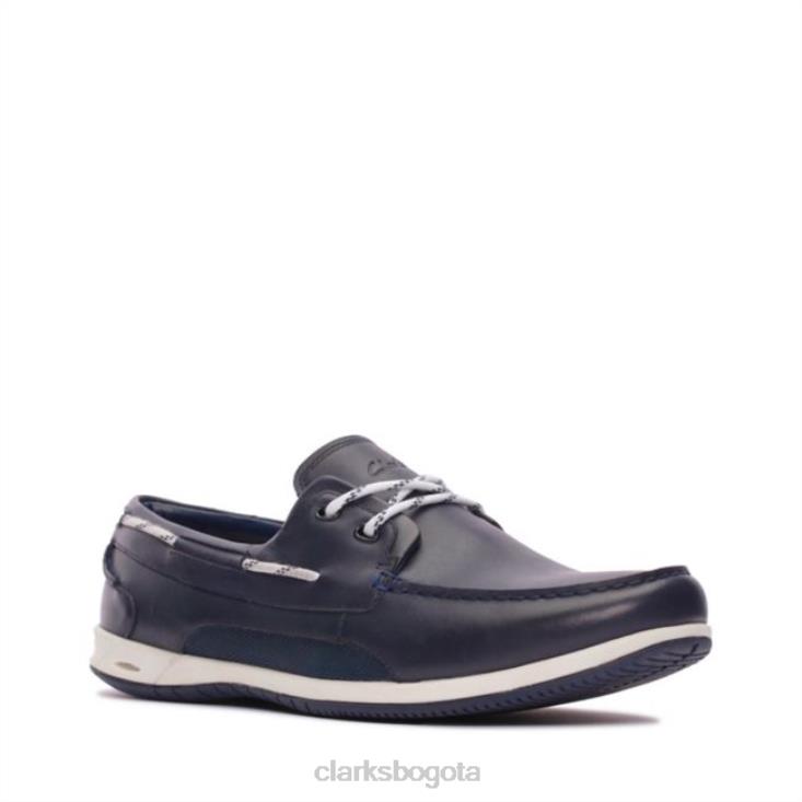 Clarks 0DX8L5613 orson harbour cuero azul marino clarks cuero azul marino unisexo cuero azul marino