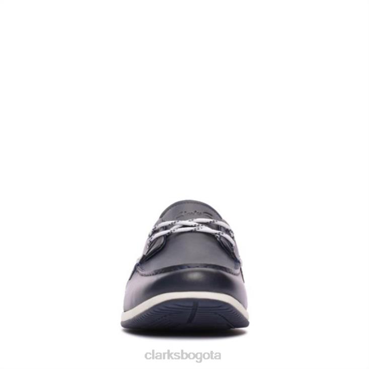 Clarks 0DX8L5613 orson harbour cuero azul marino clarks cuero azul marino unisexo cuero azul marino