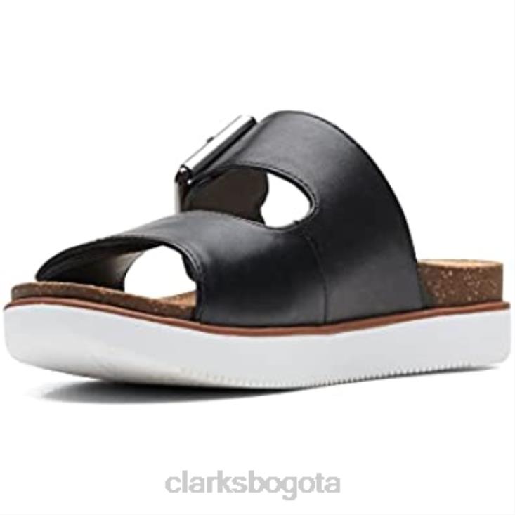 Clarks 0DX8L562 Sandalias Clarks Elayne Easy Slide para mujer en negro mujer negro