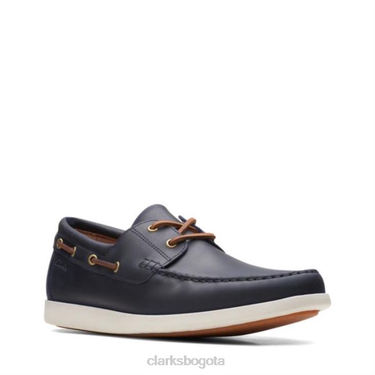 Clarks 0DX8L5645 ferius Coast cuero azul oscuro clarks cuero azul oscuro unisexo cuero azul oscuro