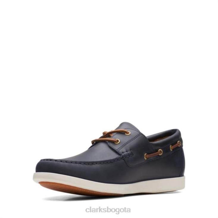 Clarks 0DX8L5645 ferius Coast cuero azul oscuro clarks cuero azul oscuro unisexo cuero azul oscuro