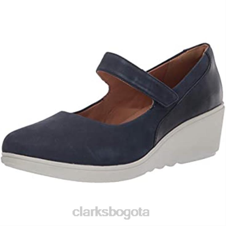 Clarks 0DX8L565 mujer un tallara ivy plataforma clarks combinación de cuero nobuck azul marino mujer combinación de cuero nobuck azul marino