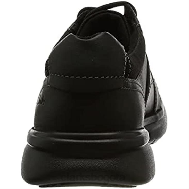 Clarks 0DX8L566 clarks de cuero caído negro plano oxford bradley walk para hombre hombres cuero negro caído