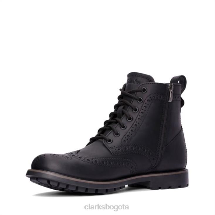 Clarks 0DX8L5662 westcombe limit cuero con forro cálido negro clarks de cuero con forro cálido negro hombres cuero negro cálido