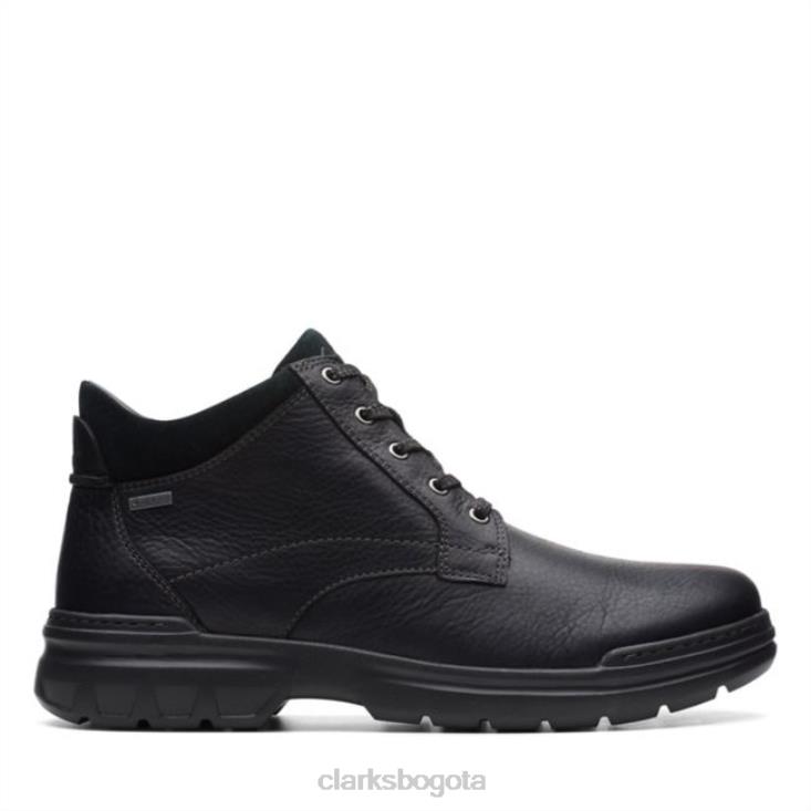 Clarks 0DX8L5668 rockie de cuero negro 2 up gore-tex clarks de cuero negro unisexo cuero negro