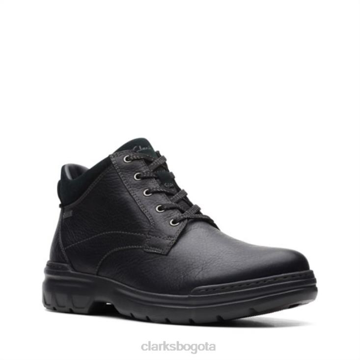 Clarks 0DX8L5668 rockie de cuero negro 2 up gore-tex clarks de cuero negro unisexo cuero negro