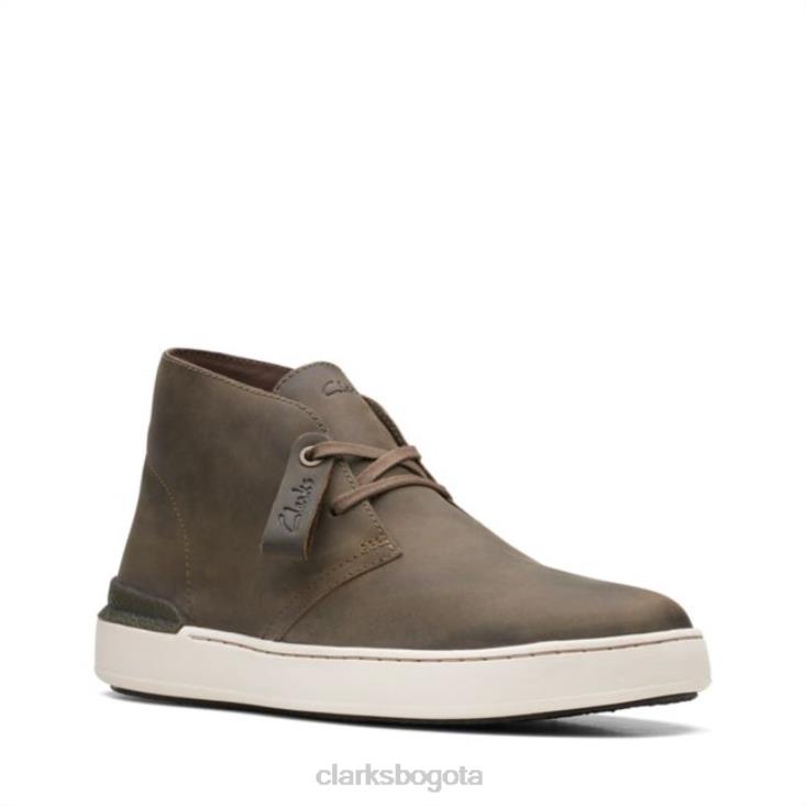Clarks 0DX8L5689 bota safari clarks court lite de cuero oliva cuero oliva hombres cuero oliva