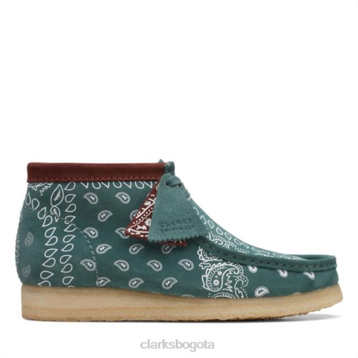 Clarks 0DX8L5698 bota clarks wallabee paisley verde paisley verde hombres paisley verde