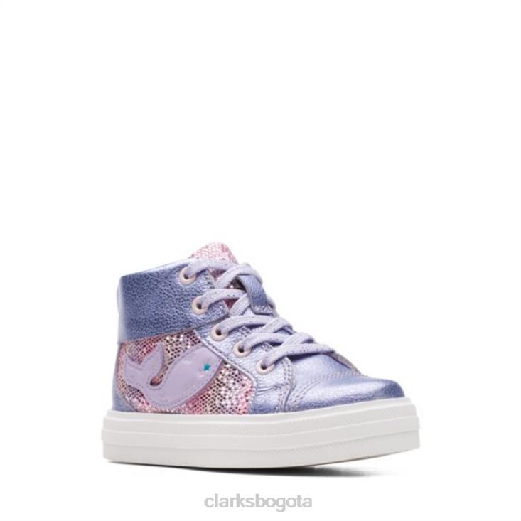 Clarks 0DX8L5725 nova city niño cuero lila clarks cuero lila niños cuero lila