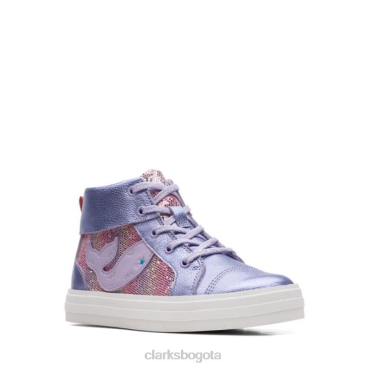 Clarks 0DX8L5726 nova city kid cuero lila clarks de cuero lila niños cuero lila