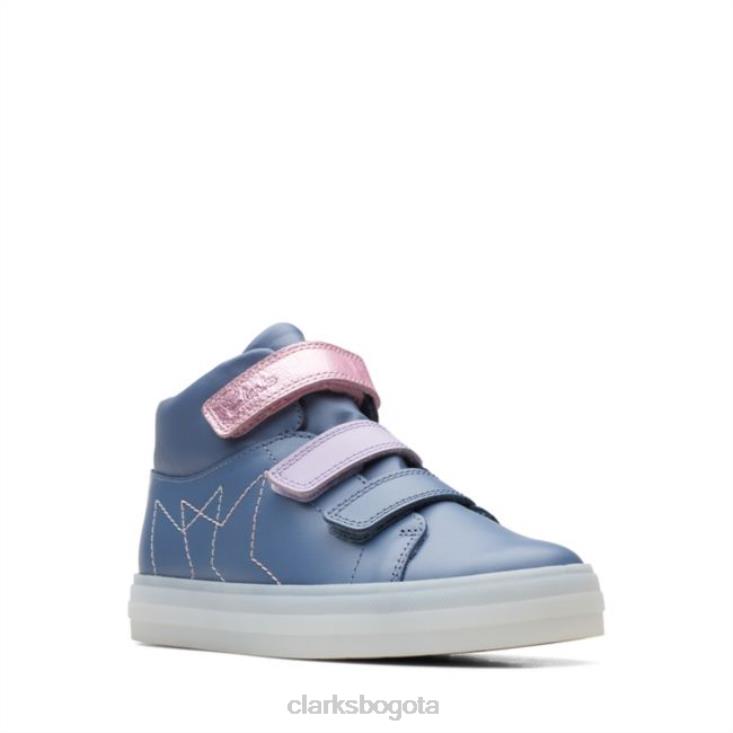 Clarks 0DX8L5733 flare show kid cuero azul claro clarks cuero azul claro unisexo cuero azul claro