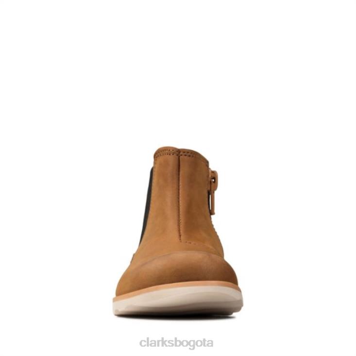 Clarks 0DX8L5740 clarks de cuero bronceado halo para niños pequeños niños cuero marrón