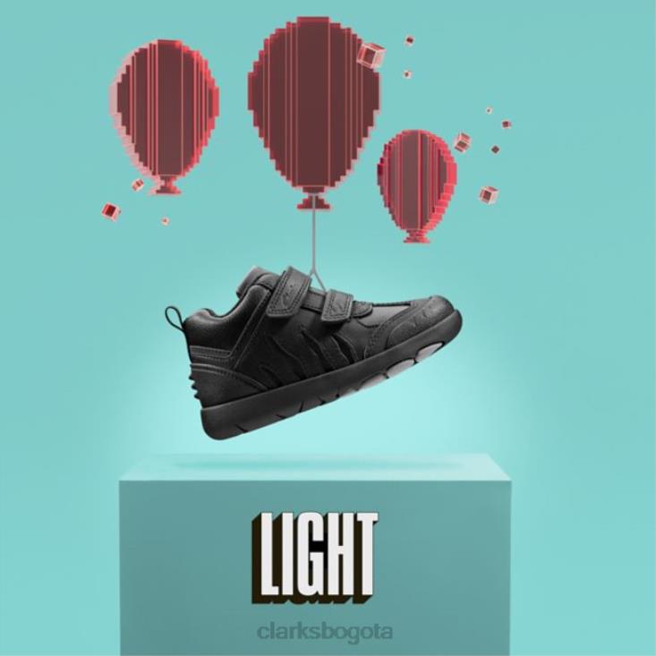 Clarks 0DX8L5743 rex hop niño cuero negro clarks cuero negro niños cuero negro