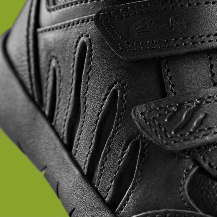 Clarks 0DX8L5743 rex hop niño cuero negro clarks cuero negro niños cuero negro