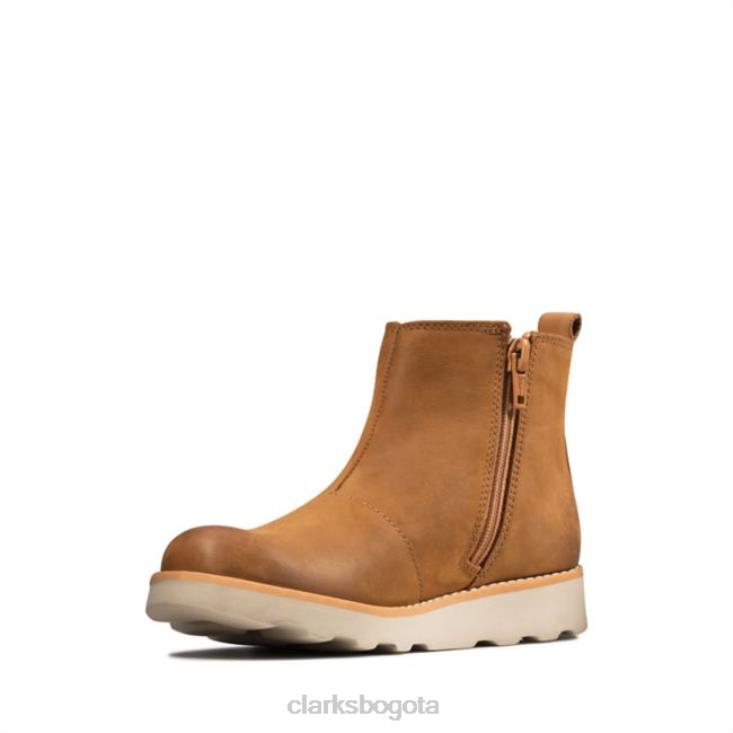 Clarks 0DX8L5748 corona de cuero tostado halo kid clarks de cuero tostado unisexo cuero marrón