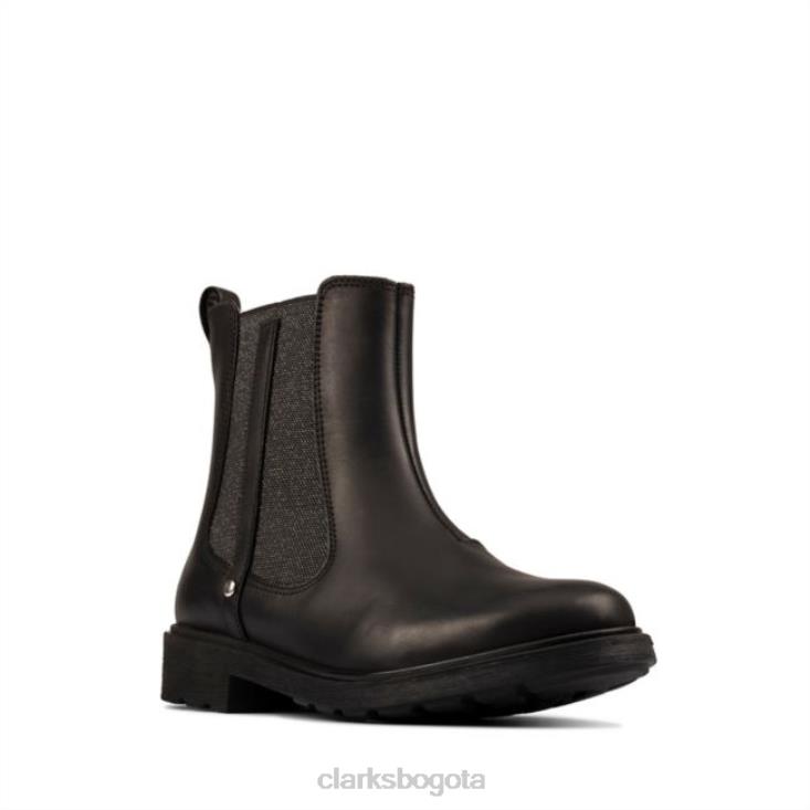 Clarks 0DX8L5757 astrol orkid cuero negro clarks cuero negro niños cuero negro