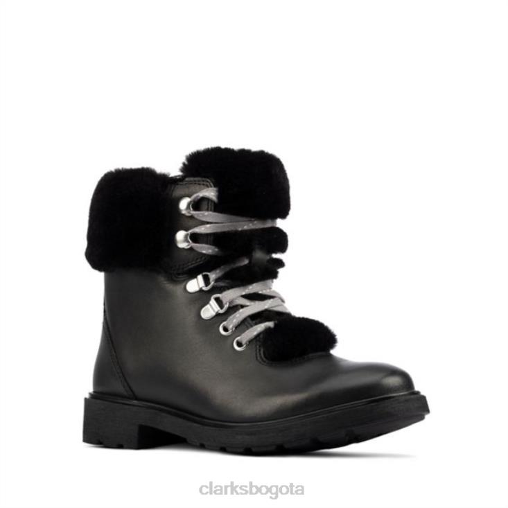 Clarks 0DX8L5761 clarks cuero negro astrol excursionista niño cuero negro niños cuero negro