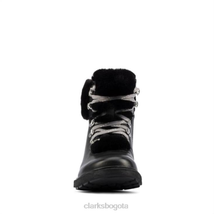 Clarks 0DX8L5761 clarks cuero negro astrol excursionista niño cuero negro niños cuero negro