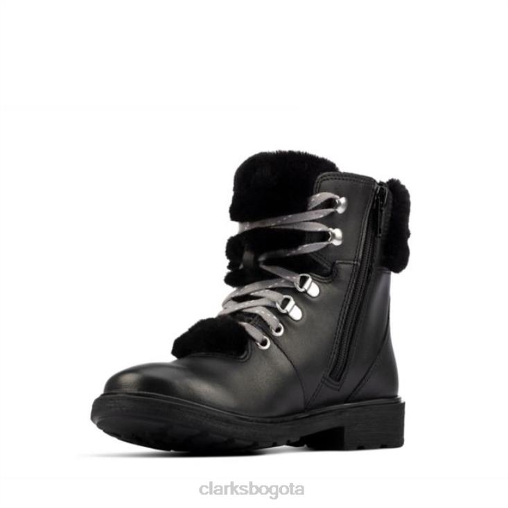 Clarks 0DX8L5761 clarks cuero negro astrol excursionista niño cuero negro niños cuero negro