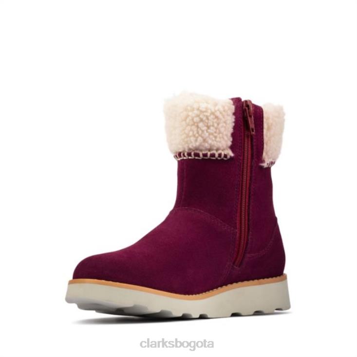 Clarks 0DX8L5769 clarks ante morado corona loop niño ante morado niños gamuza morada