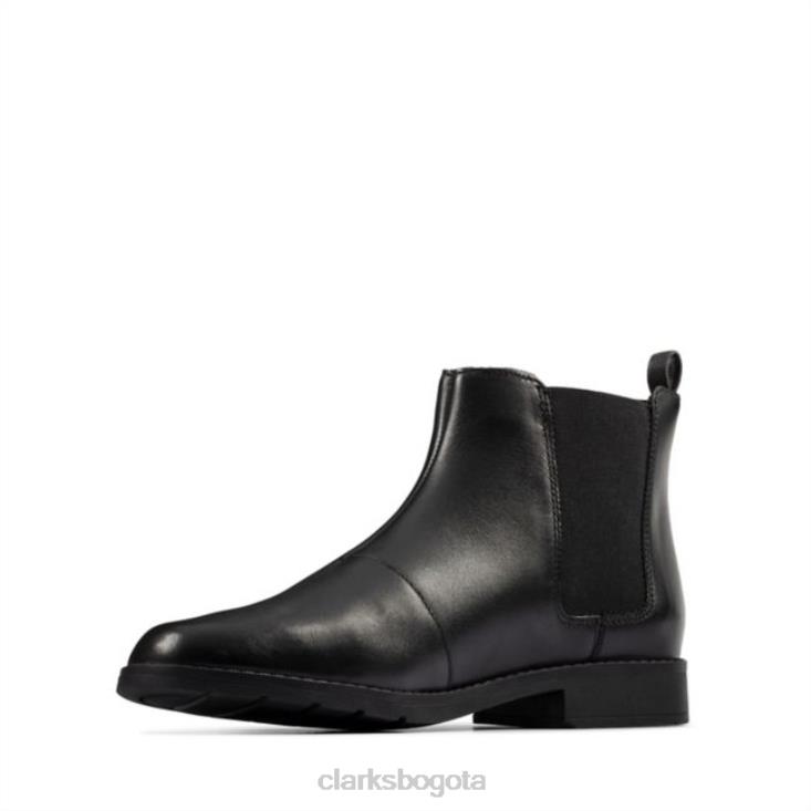 Clarks 0DX8L5773 aubrie walk juvenil cuero negro clarks cuero negro niños cuero negro