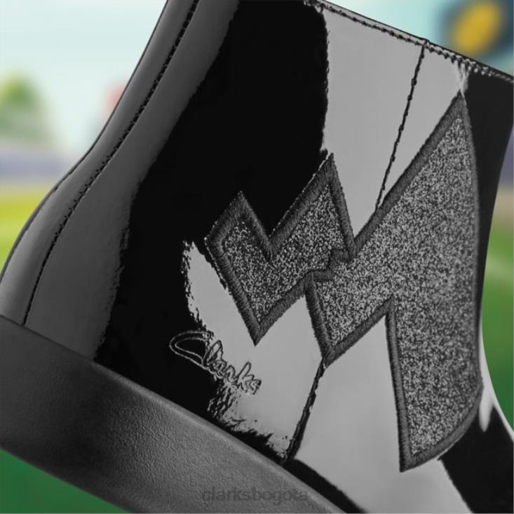 Clarks 0DX8L5779 patente negra clarks grabado rastro patente negra más antigua niños charol negro