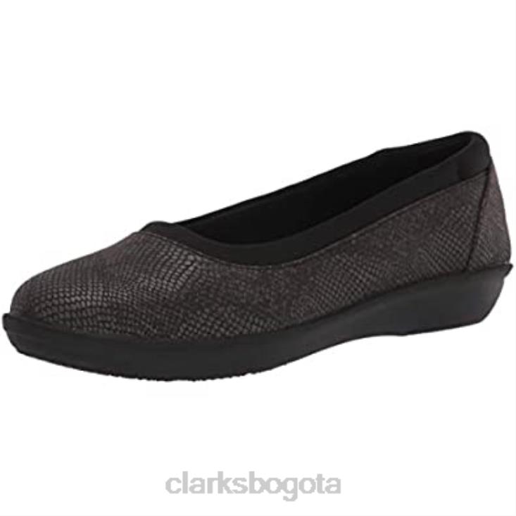 Clarks 0DX8L578 Bailarina baja de mujer clarks negro estampado serpiente sintético mujer