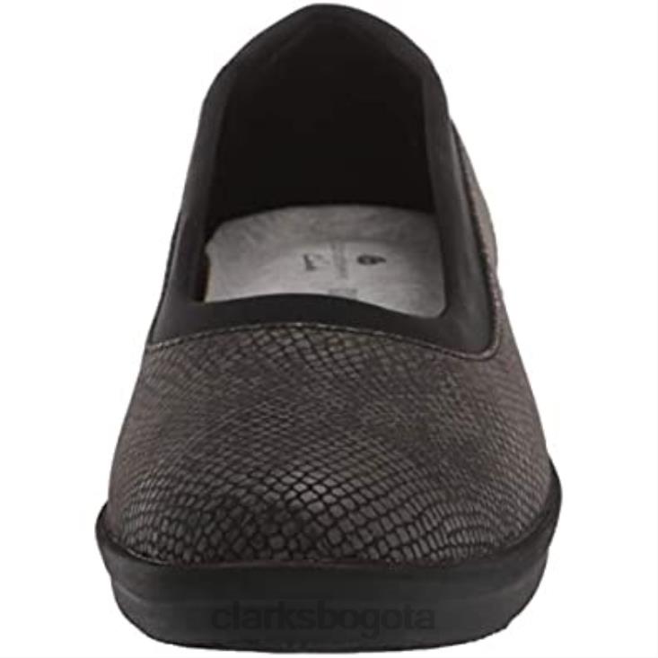 Clarks 0DX8L578 Bailarina baja de mujer clarks negro estampado serpiente sintético mujer