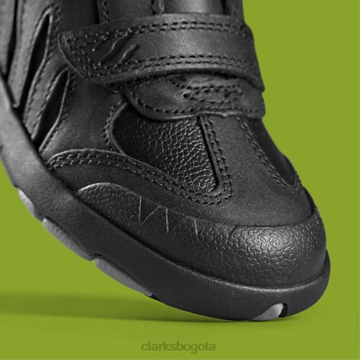 Clarks 0DX8L5791 rex hop niño cuero negro clarks cuero negro niños cuero negro