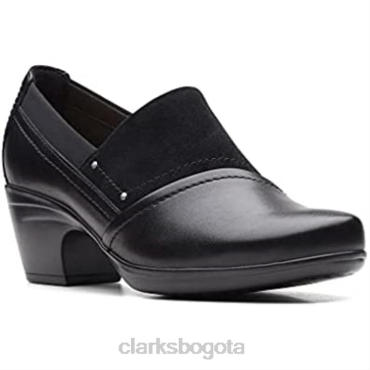 Clarks 0DX8L58 Mocasín Clarks Emily Step para mujer de piel negra mujer