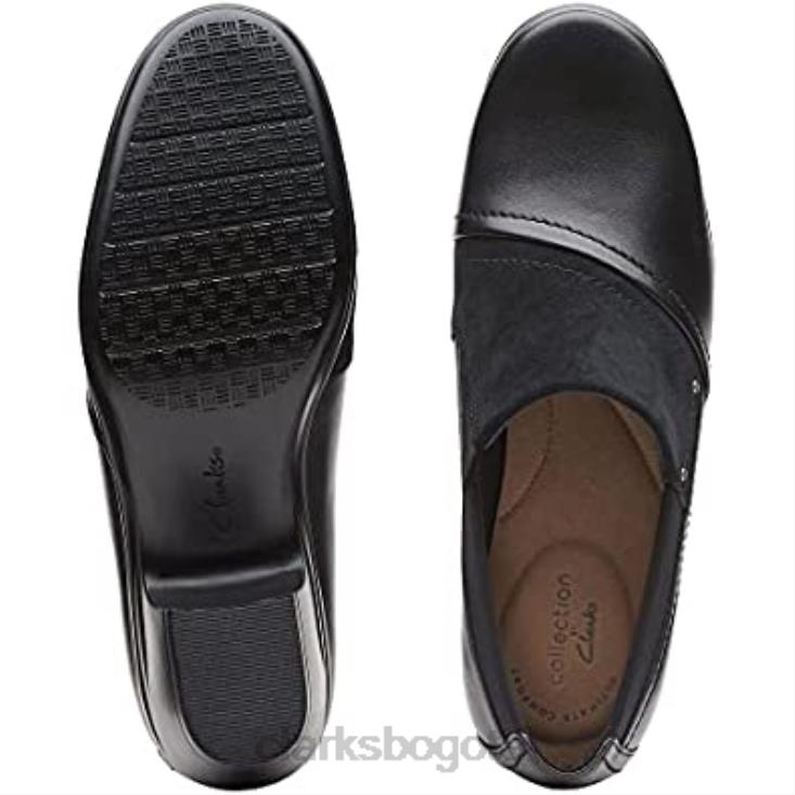 Clarks 0DX8L58 Mocasín Clarks Emily Step para mujer de piel negra mujer