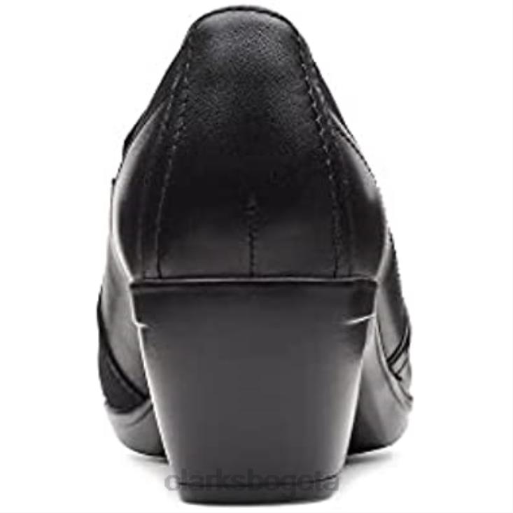 Clarks 0DX8L58 Mocasín Clarks Emily Step para mujer de piel negra mujer