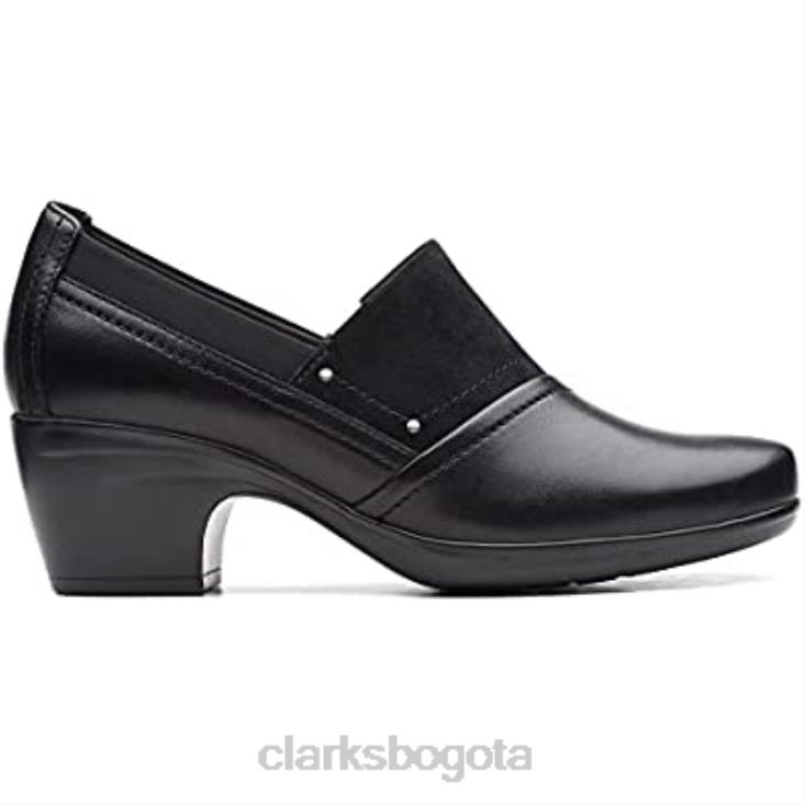 Clarks 0DX8L58 Mocasín Clarks Emily Step para mujer de piel negra mujer
