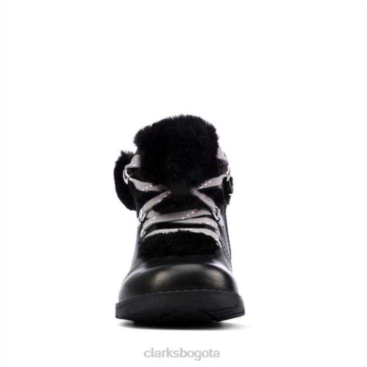 Clarks 0DX8L5801 Clarks Dabi Hiker de cuero negro para niños pequeños de cuero negro unisexo cuero negro